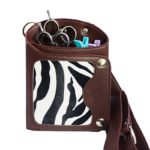 Przybornik fryzjerski na narzędzia zebra brązowy